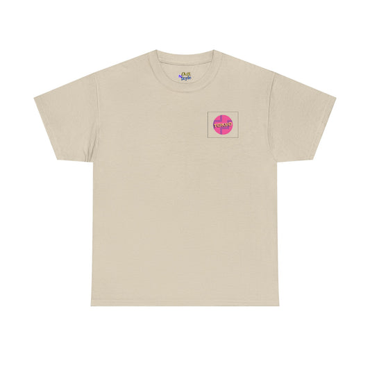 Retro Pink Gradient 'COMMS' Chest Logo T-Shirt