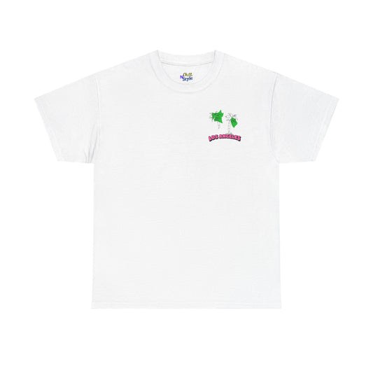 White Tee — 'Star Catcher' Minimal Green Star Graphic T-Shirt