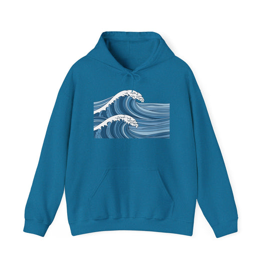 WAVY UNISEX HOODIE in cozy surf