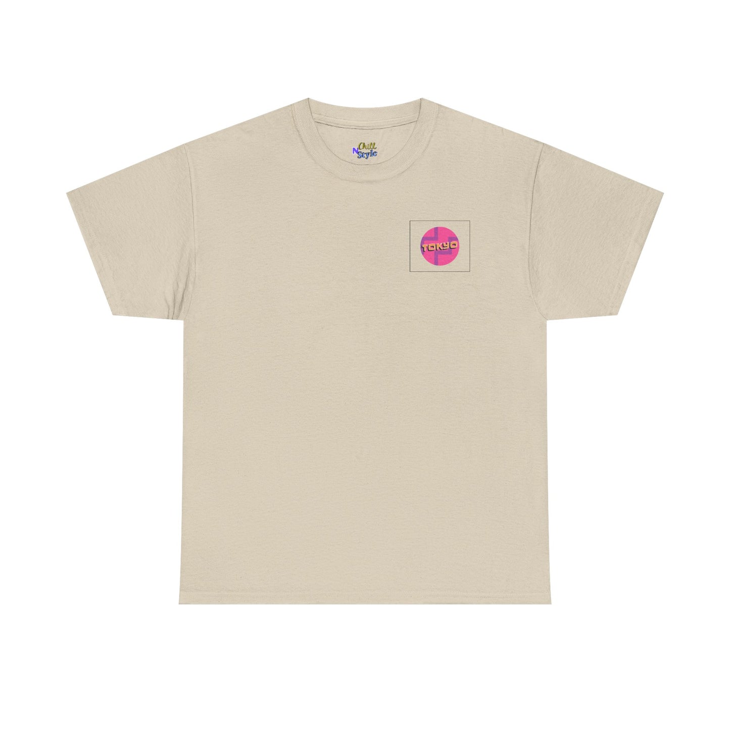 Retro Pink Gradient 'COMMS' Chest Logo T-Shirt