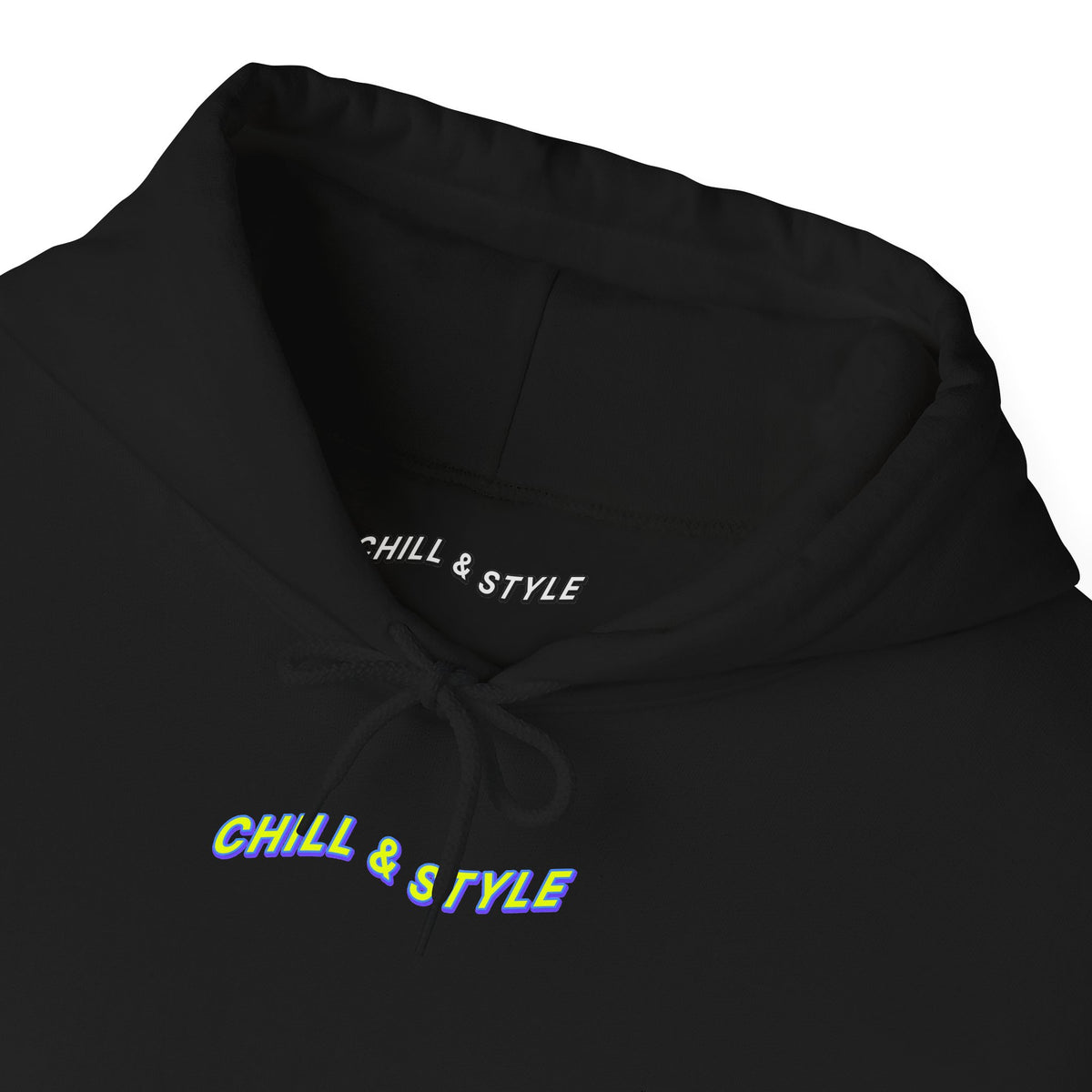 Hoodie — "Chill & Style" Minimal Black Graphic Hoodie