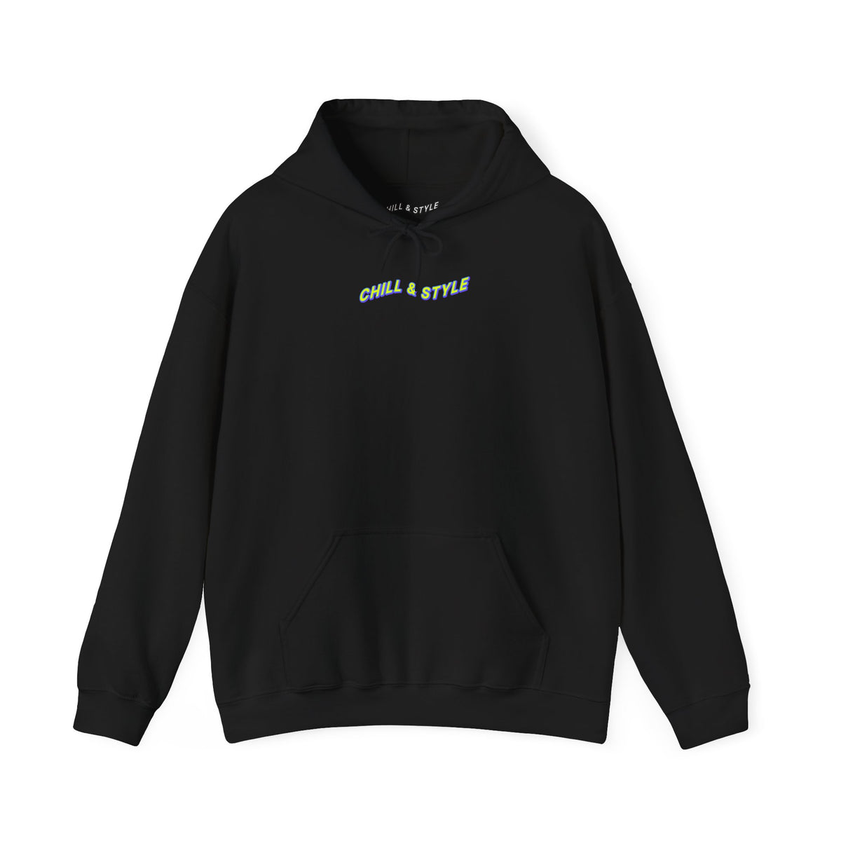 Hoodie — "Chill & Style" Minimal Black Graphic Hoodie
