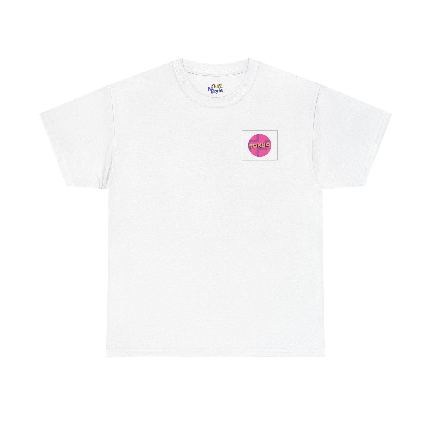 Retro Pink Gradient 'COMMS' Chest Logo T-Shirt
