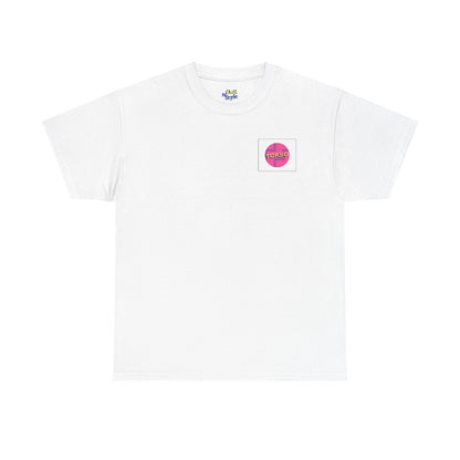 Retro Pink Gradient 'COMMS' Chest Logo T-Shirt