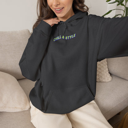 Hoodie — "Chill & Style" Minimal Black Graphic Hoodie