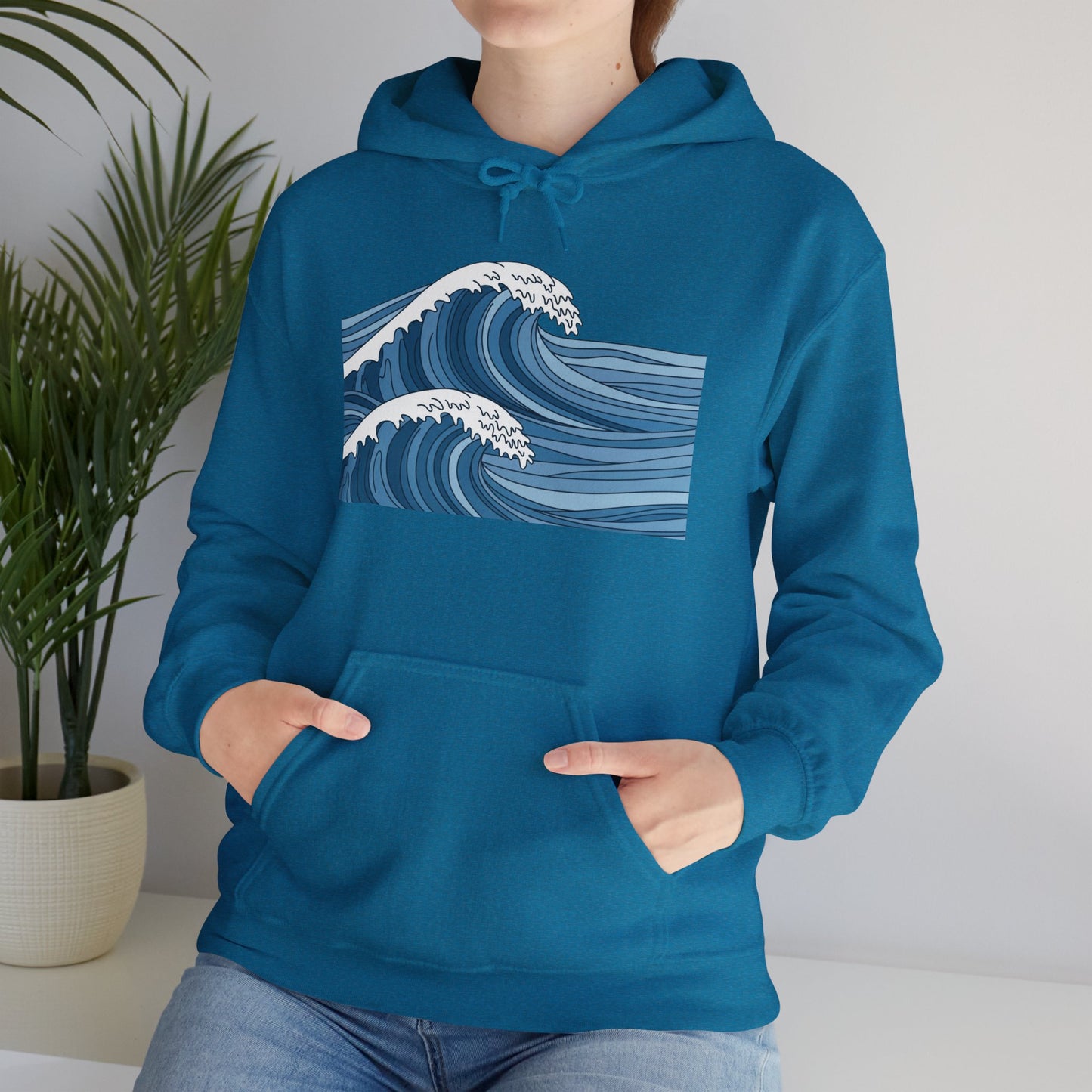 WAVY UNISEX HOODIE in cozy surf