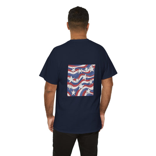 STARS AND STRIPES UNISEX TEE in navy