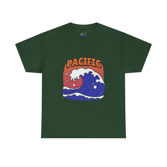 Pacific Wave Graphic Tee — Retro Surf Ocean T-Shirt