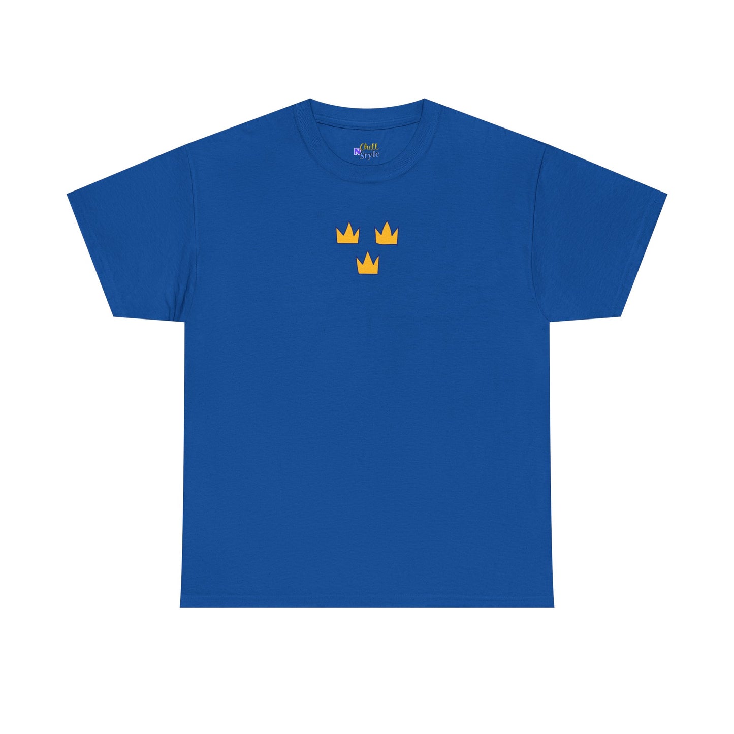 Crown Trio T-Shirt — Minimal Yellow Crowns Graphic Tee