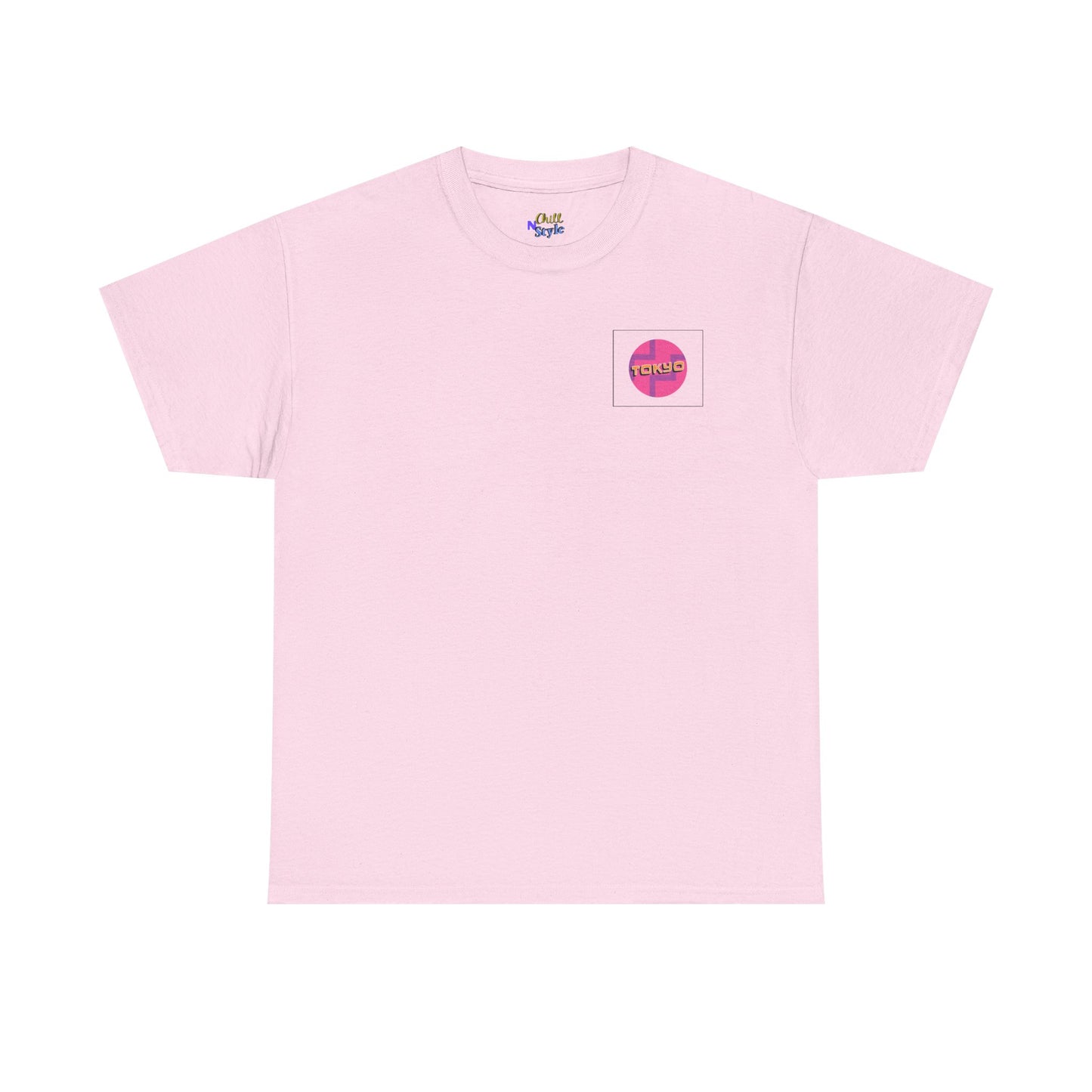 Retro Pink Gradient 'COMMS' Chest Logo T-Shirt