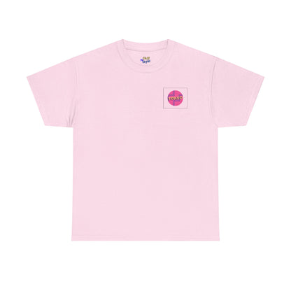 Retro Pink Gradient 'COMMS' Chest Logo T-Shirt