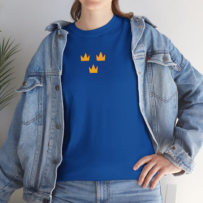 Crown Trio T-Shirt — Minimal Yellow Crowns Graphic Tee