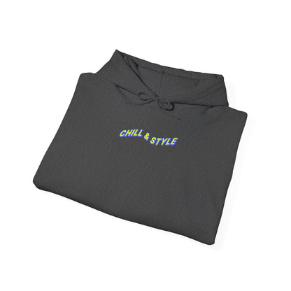 Hoodie — "Chill & Style" Minimal Black Graphic Hoodie