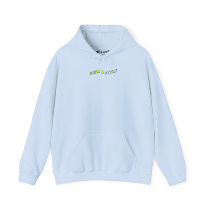 Hoodie — "Chill & Style" Minimal Black Graphic Hoodie
