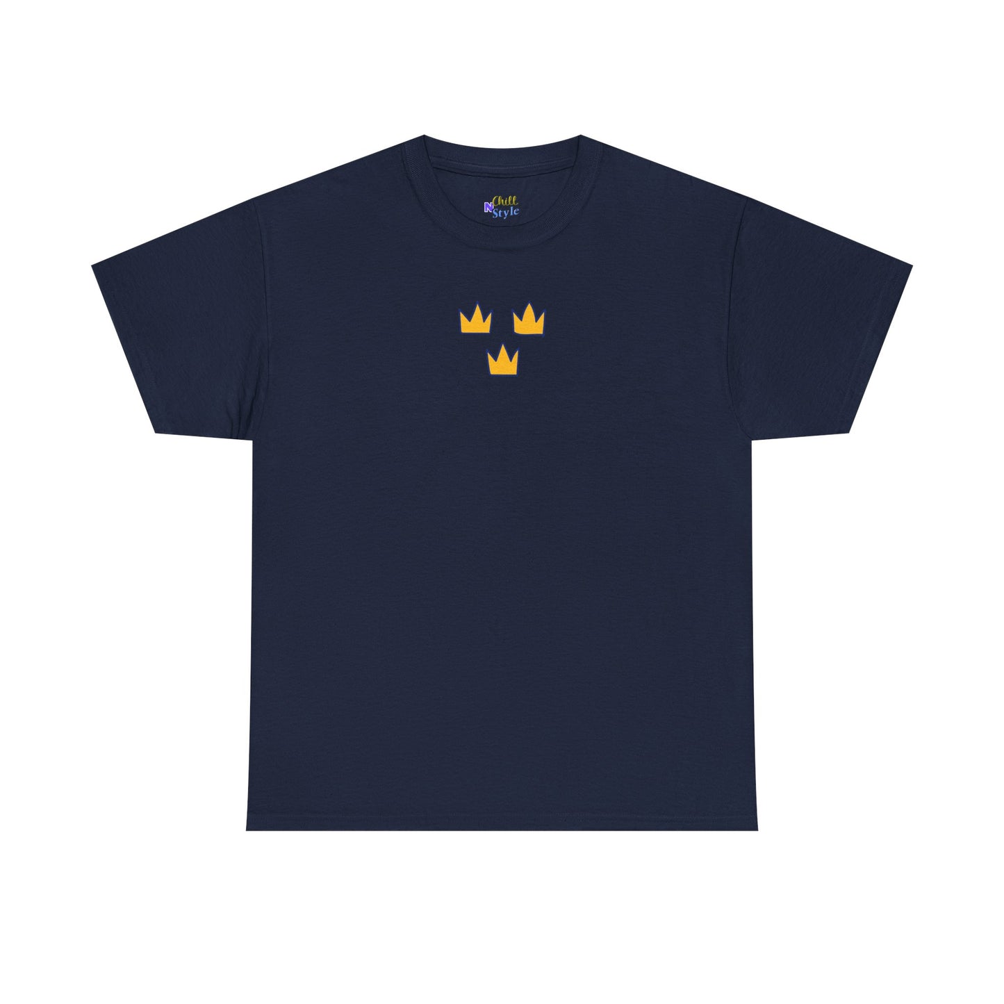 Crown Trio T-Shirt — Minimal Yellow Crowns Graphic Tee