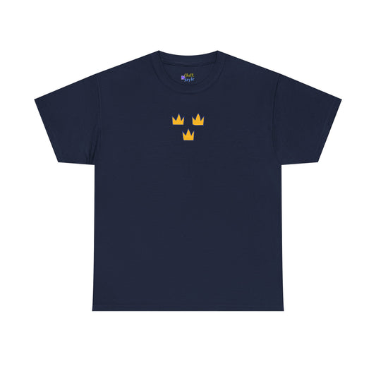 Crown Trio T-Shirt — Minimal Yellow Crowns Graphic Tee