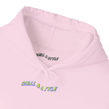 Hoodie — "Chill & Style" Minimal Black Graphic Hoodie