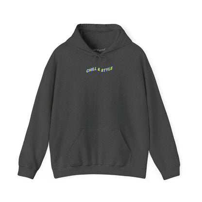 Hoodie — "Chill & Style" Minimal Black Graphic Hoodie