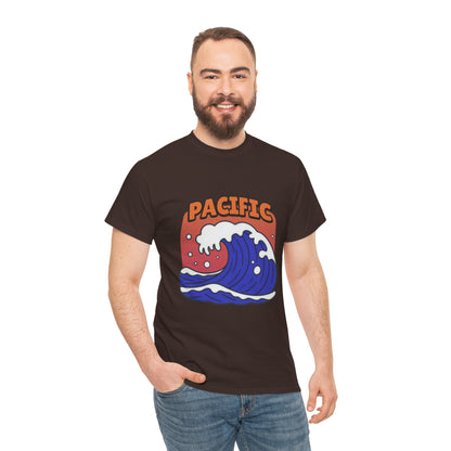 Pacific Wave Graphic Tee — Retro Surf Ocean T-Shirt