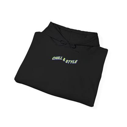 Hoodie — "Chill & Style" Minimal Black Graphic Hoodie