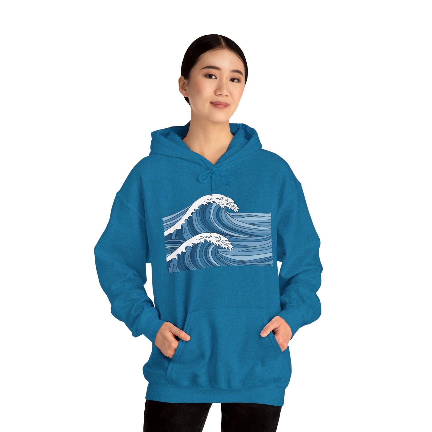 WAVY UNISEX HOODIE in cozy surf