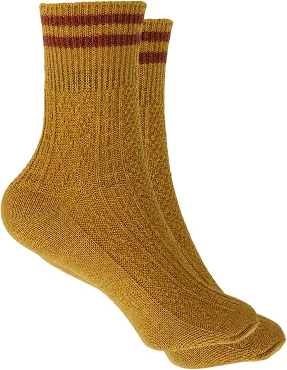 WOOL SOCKS TWO STRIPES in bronze