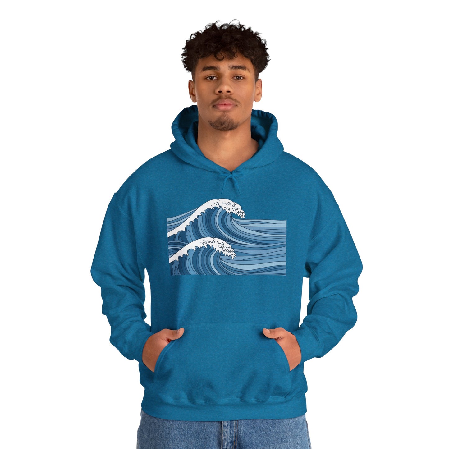 WAVY UNISEX HOODIE in cozy surf
