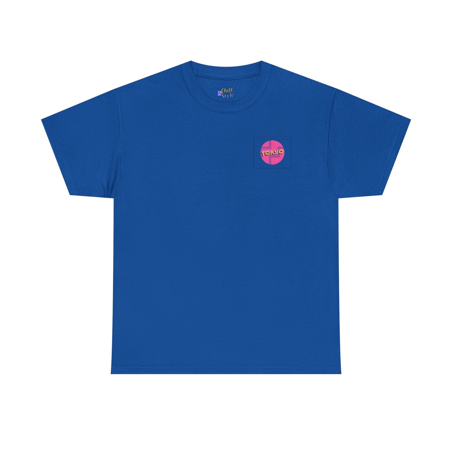 Retro Pink Gradient 'COMMS' Chest Logo T-Shirt