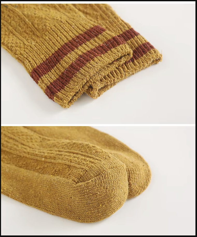 WOOL SOCKS TWO STRIPES in bronze